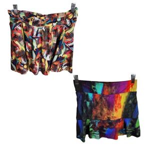 Dona Jo Skorts Lot Of 2‎ Size 2 Large Multicolor Tennis Pickleball Golf